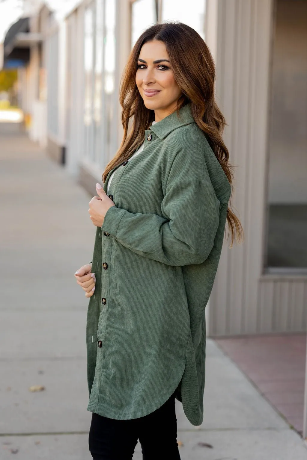 Corded Side Slit Tunic Shacket