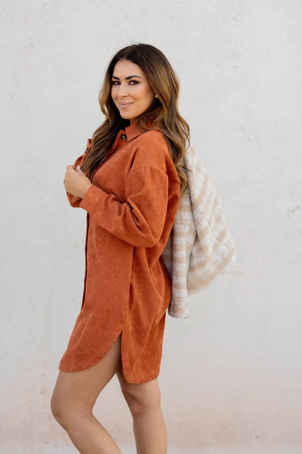 Corded Side Slit Tunic Shacket