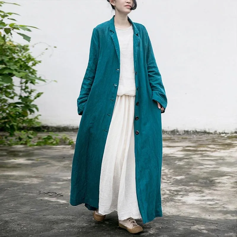 Cotton Linen Bandage Trench Coat | Lotus