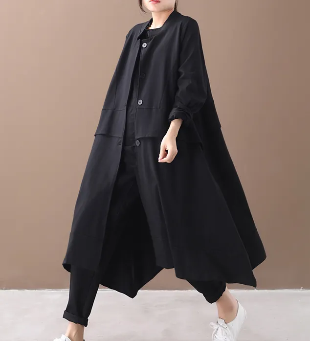 Cotton Loose Casual Coat A line Parka Plus Size Coat Jacket