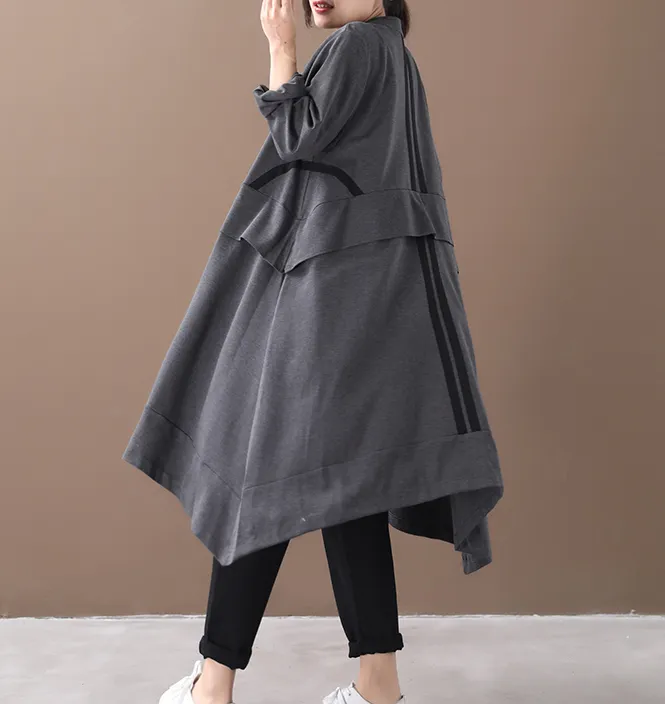 Cotton Loose Casual Coat A line Parka Plus Size Coat Jacket