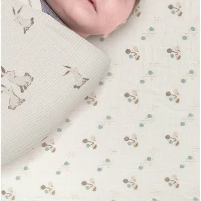 Crane Baby Organic Cotton Fitted Crib Sheet - Avery Poppy