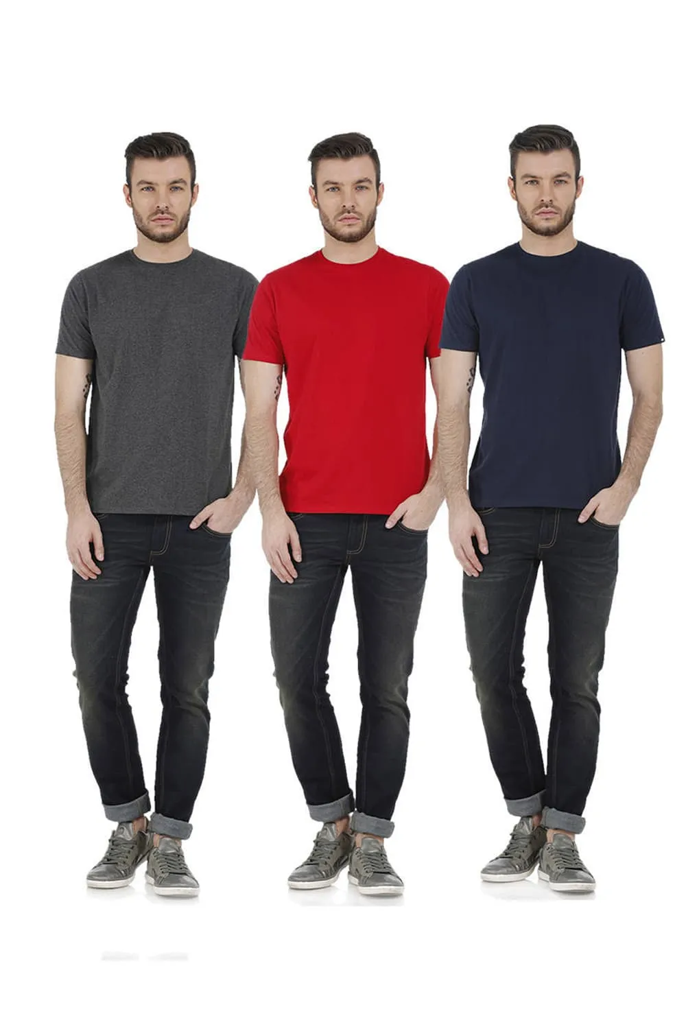 Crew Neck Muscle Fit Half Sleeves Tees