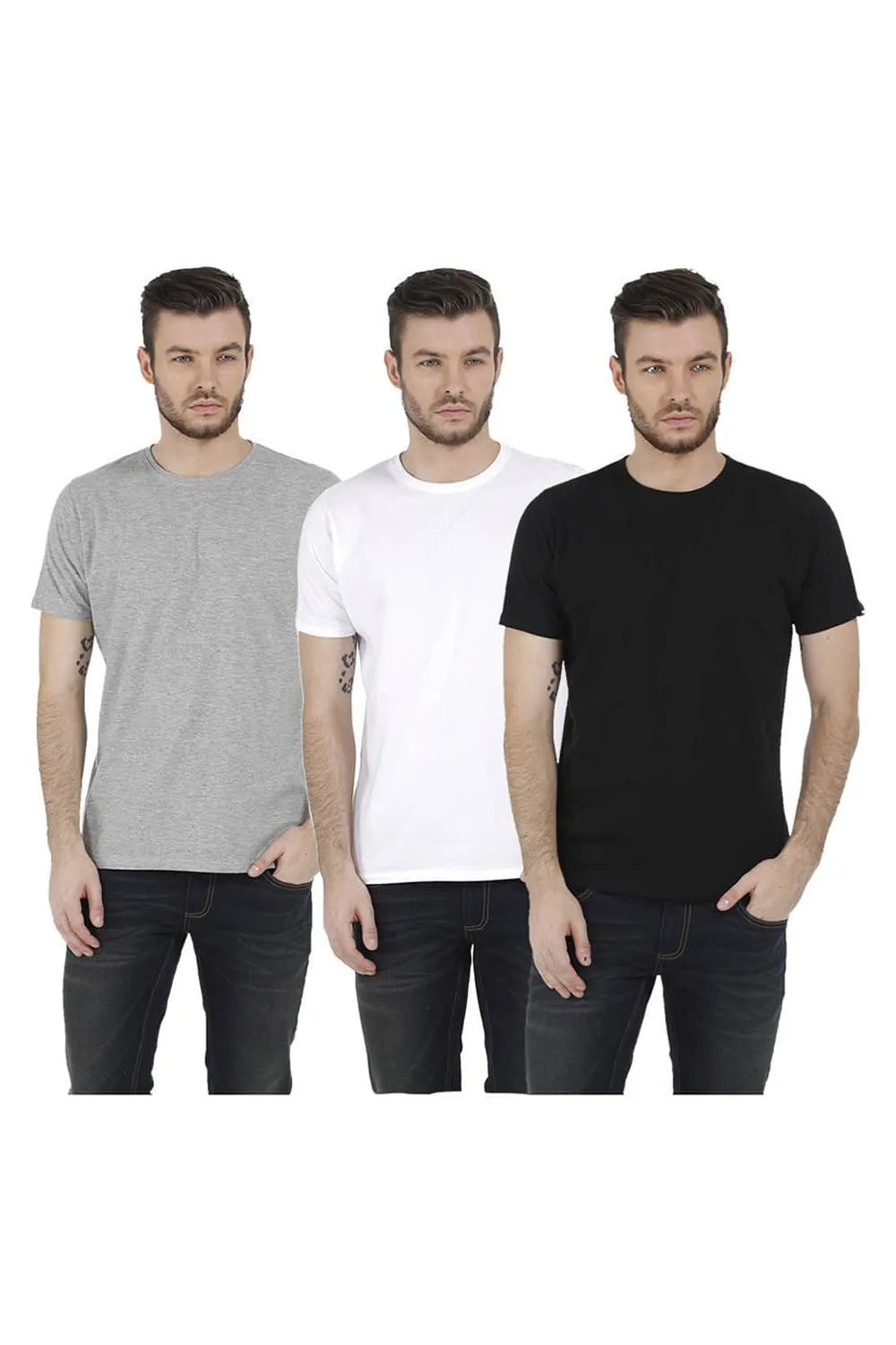 Crew Neck Muscle Fit Half Sleeves Tees