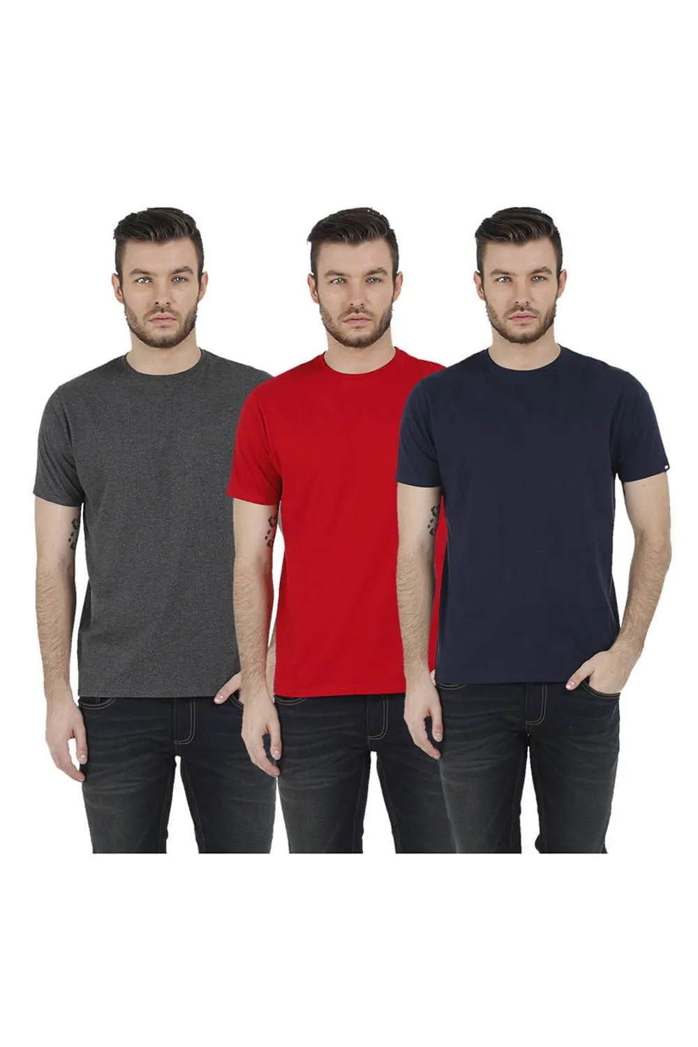 Crew Neck Muscle Fit Half Sleeves Tees