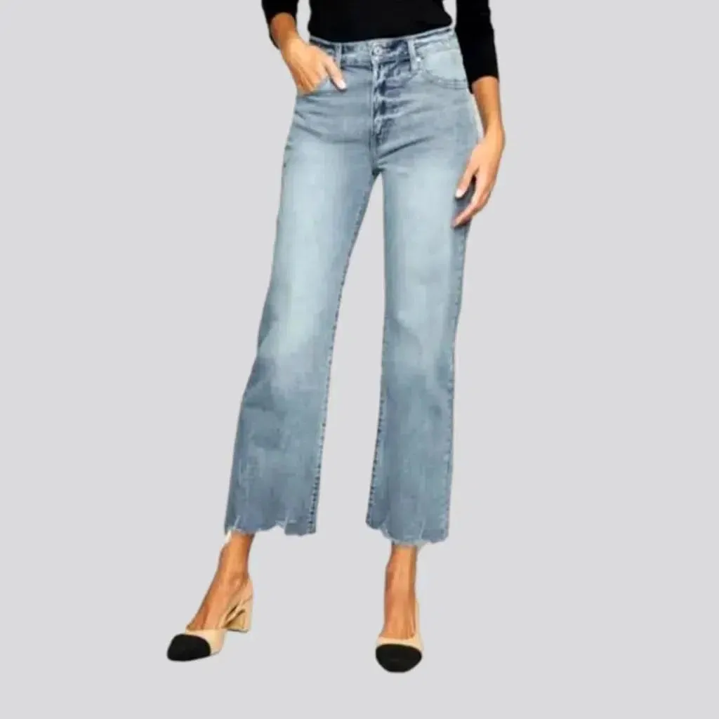 Cropped raw-hem jeans
 for women