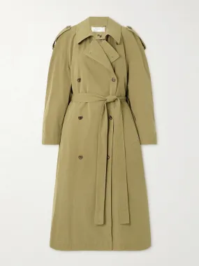 Denver oversized belted double-breasted cotton-gabardine trench coat