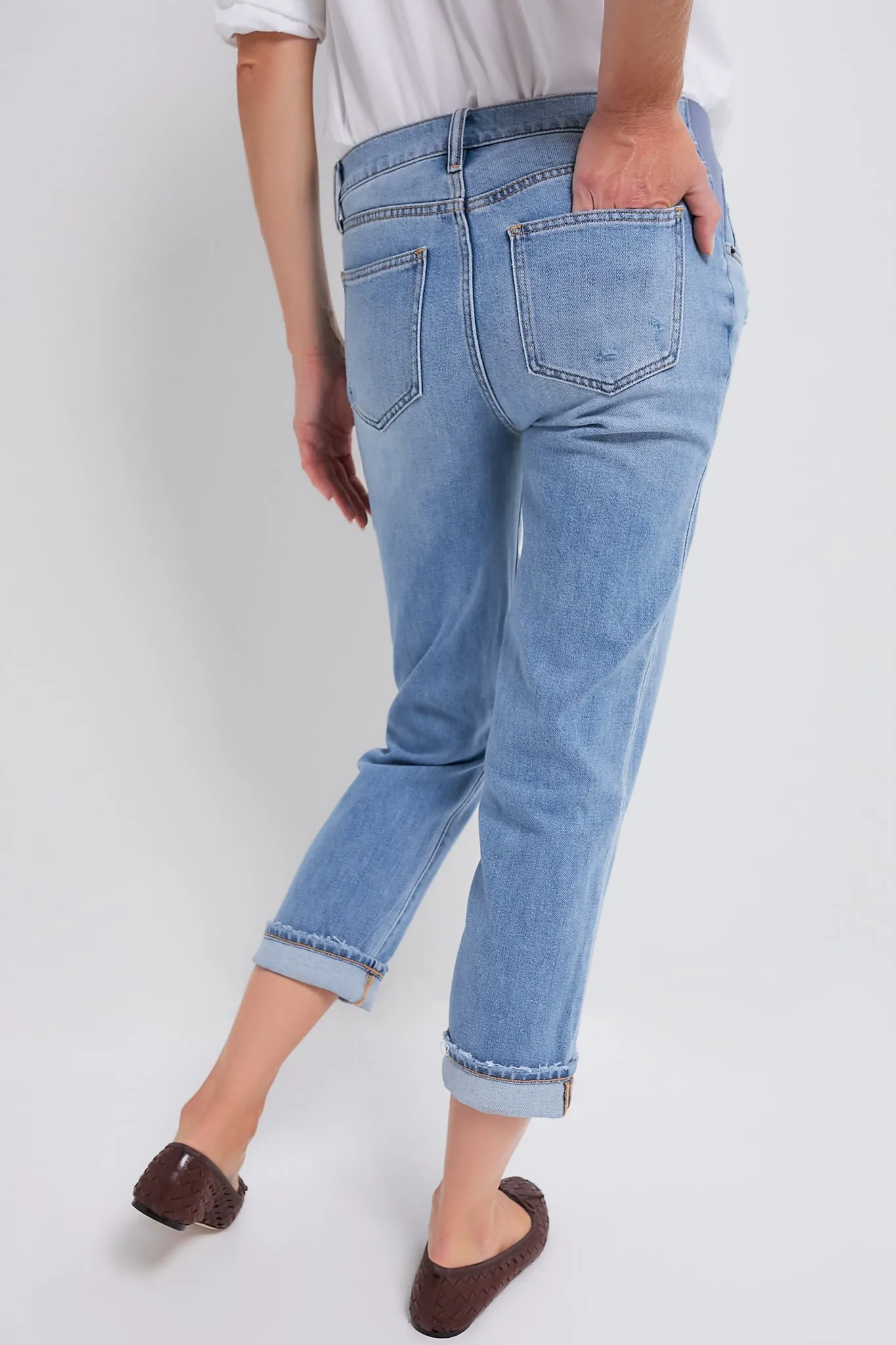 Destroyed Light Wash The Boyfriend Maternity Jean