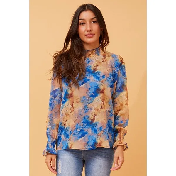 DIANA ABSTRACT PRINT BLOUSE