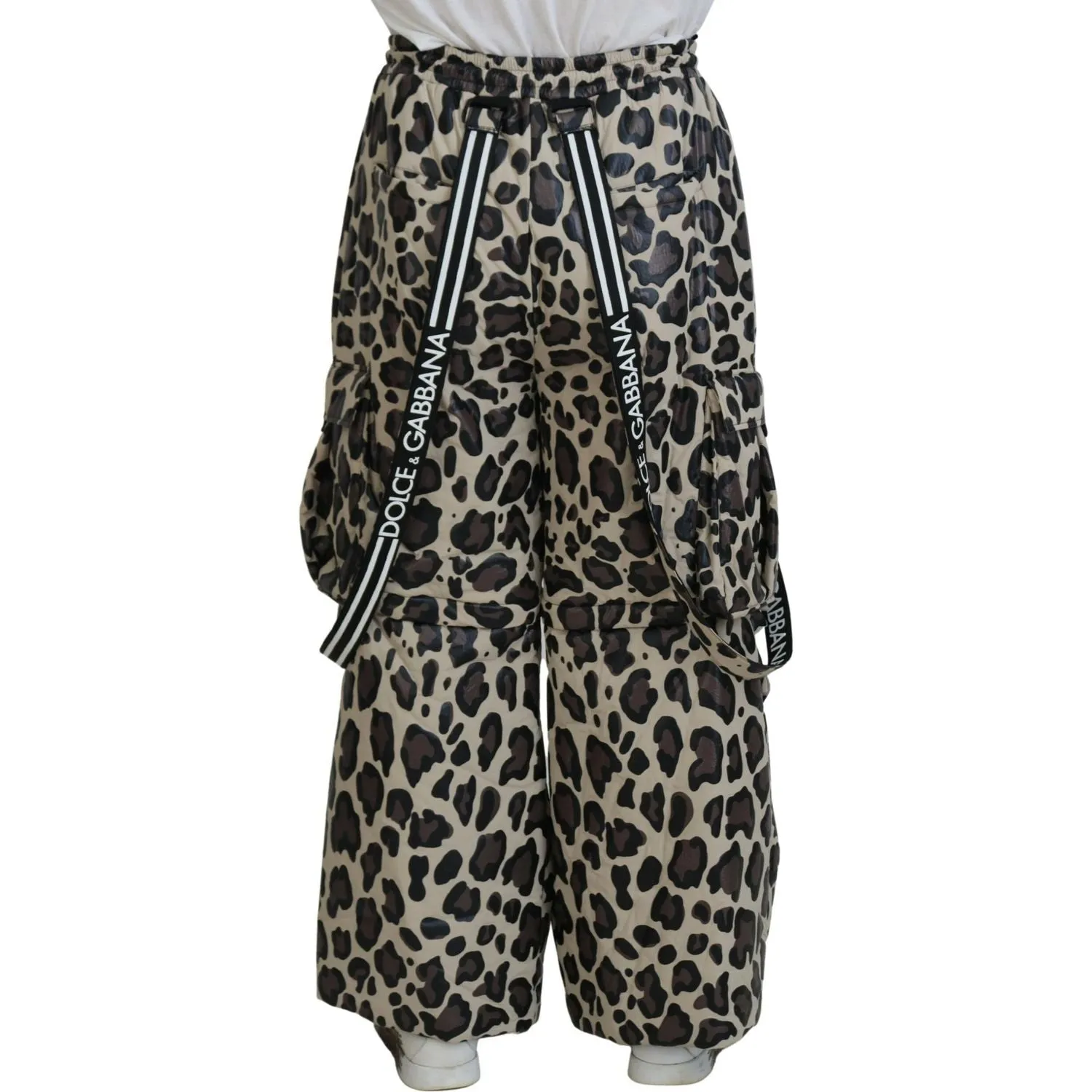 Dolce & Gabbana Multicolor Leopard Print Snow Pants