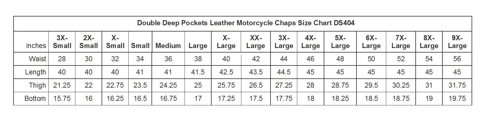 Double Deep Pockets Leather Motorcycle Chaps