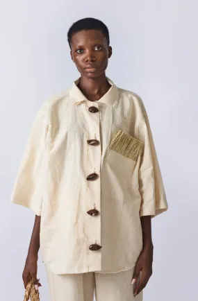 Eki Kere Earthy Raffia Shirt