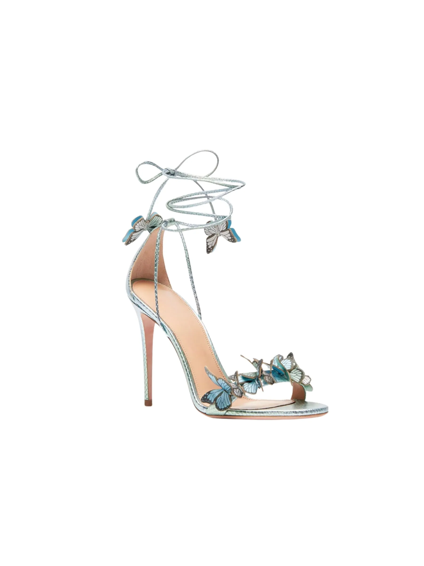 Eleina Butterfly Lace-Up Heels in Blue