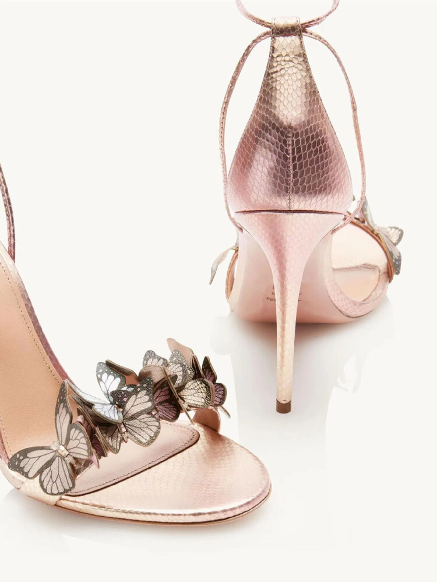 Eleina Butterfly Lace-Up Heels in Pink