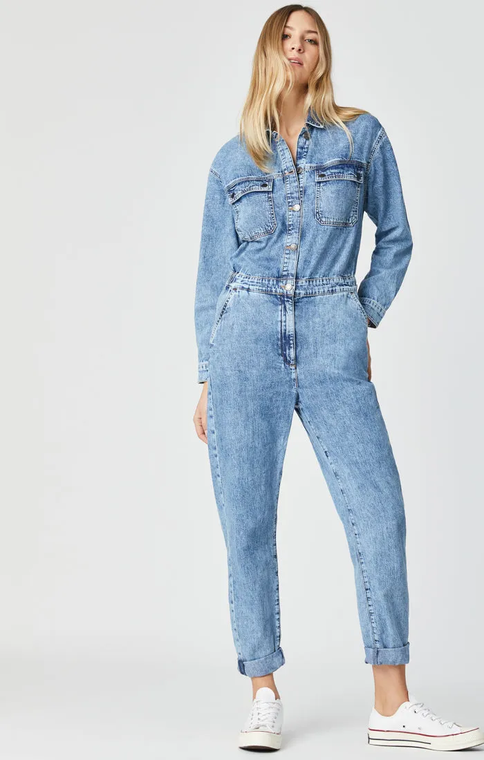 EVA JUMPSUIT IN LIGHT INDIGO ALL BLUE