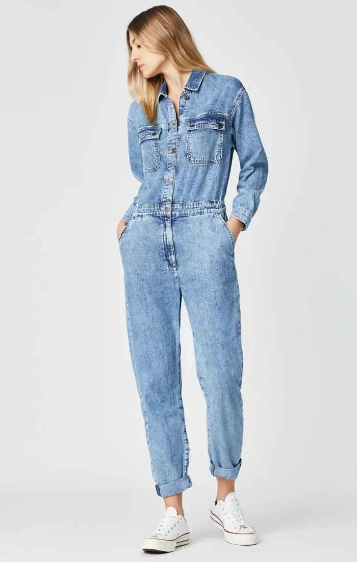 EVA JUMPSUIT IN LIGHT INDIGO ALL BLUE