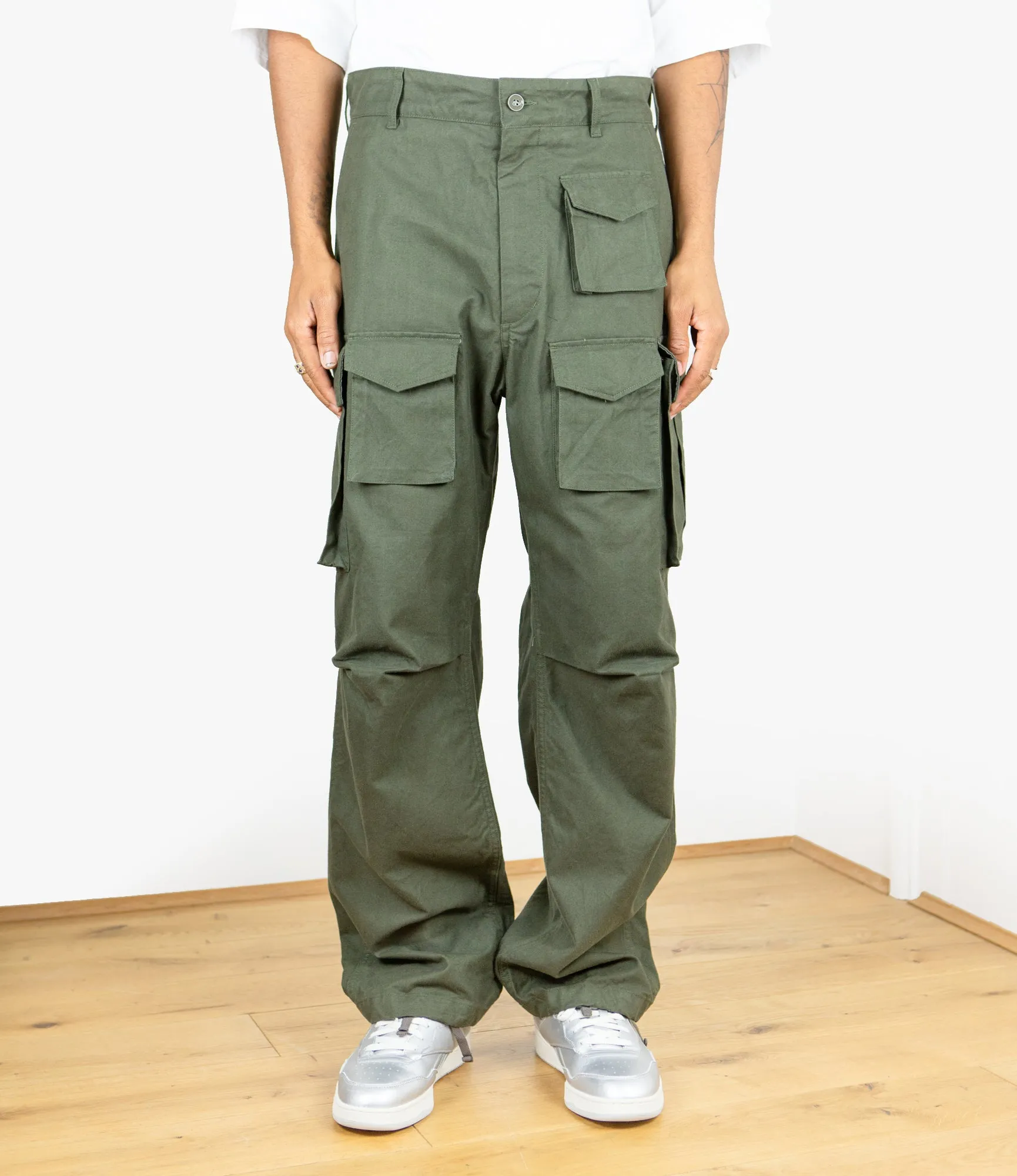 FA Pant – Olive Brushed Herringbone Cotton