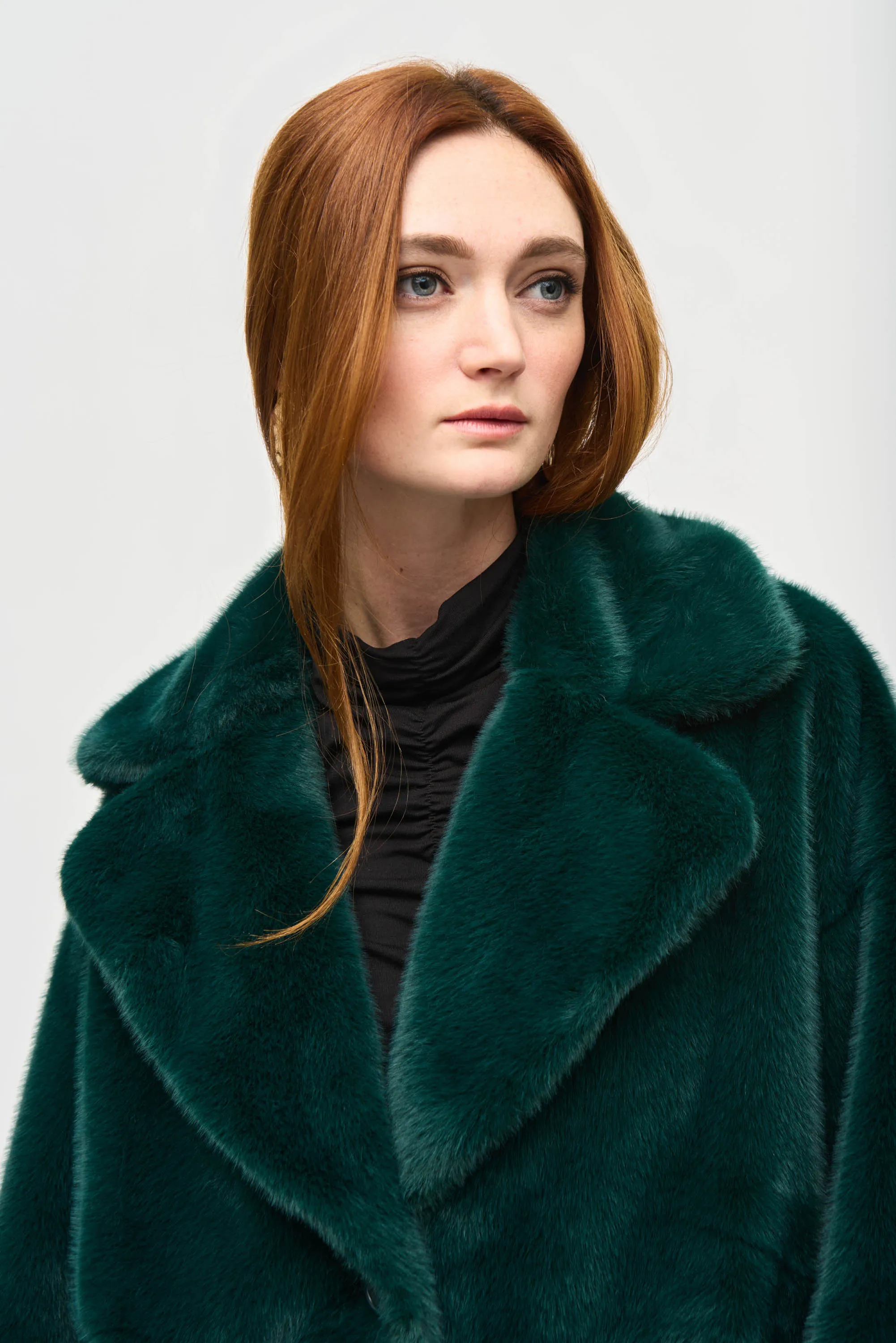 Faux Fur Straight Coat