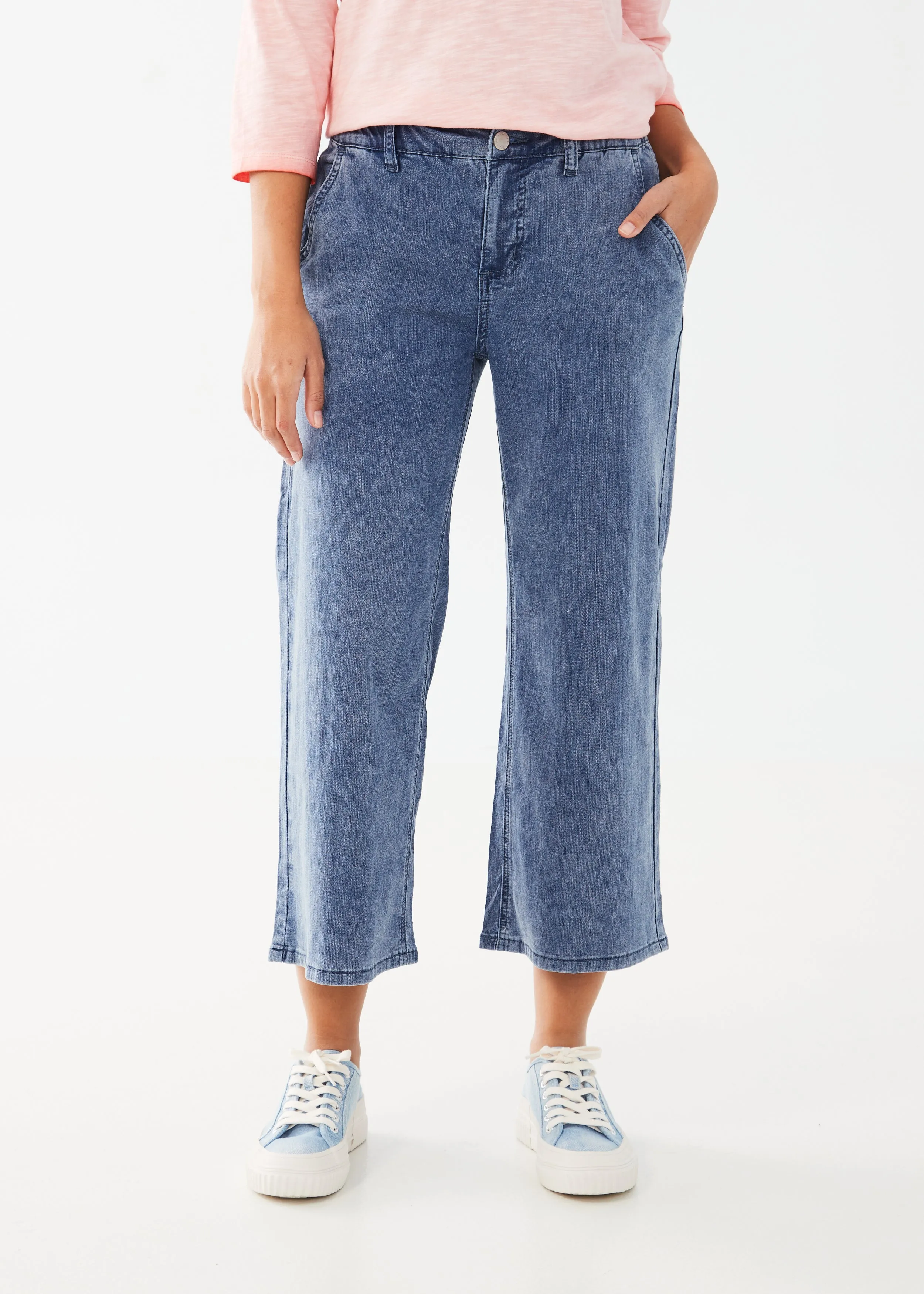 FDJ- Pull-on Wide Leg Crop Jeans