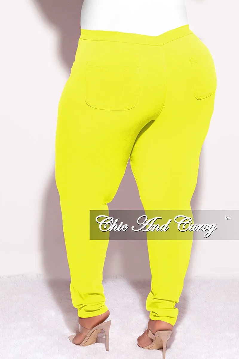 Final Sale Plus Size Jeans in Neon Yellow (Jeans Only)