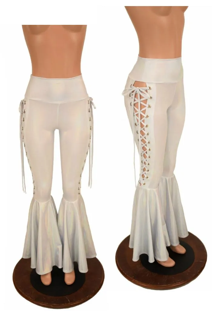 Flashbulb Lace Up Bell Bottom Flares