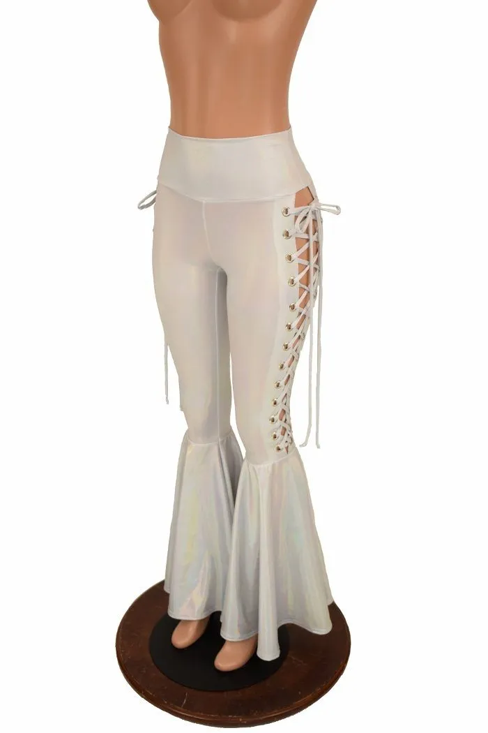 Flashbulb Lace Up Bell Bottom Flares