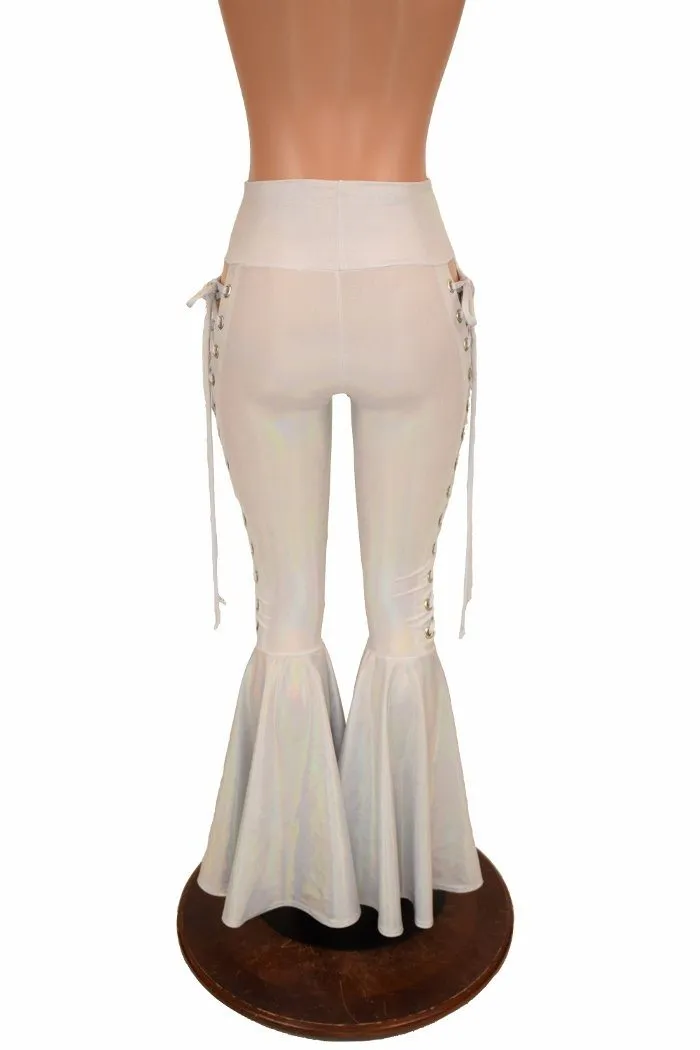 Flashbulb Lace Up Bell Bottom Flares