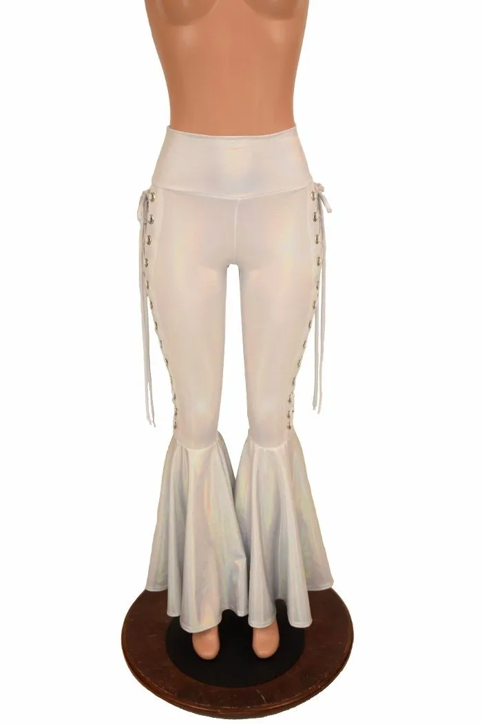 Flashbulb Lace Up Bell Bottom Flares