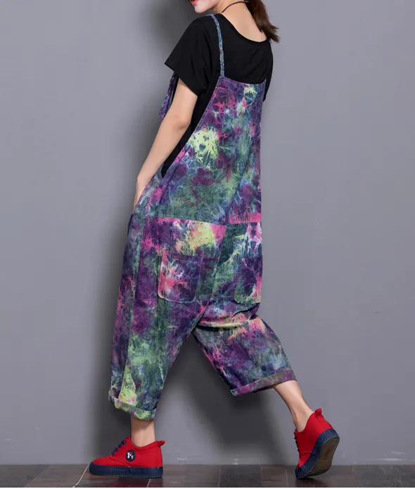 Floral Loose Denim Casual Spring Denim Overall Women Jumpsuits 19