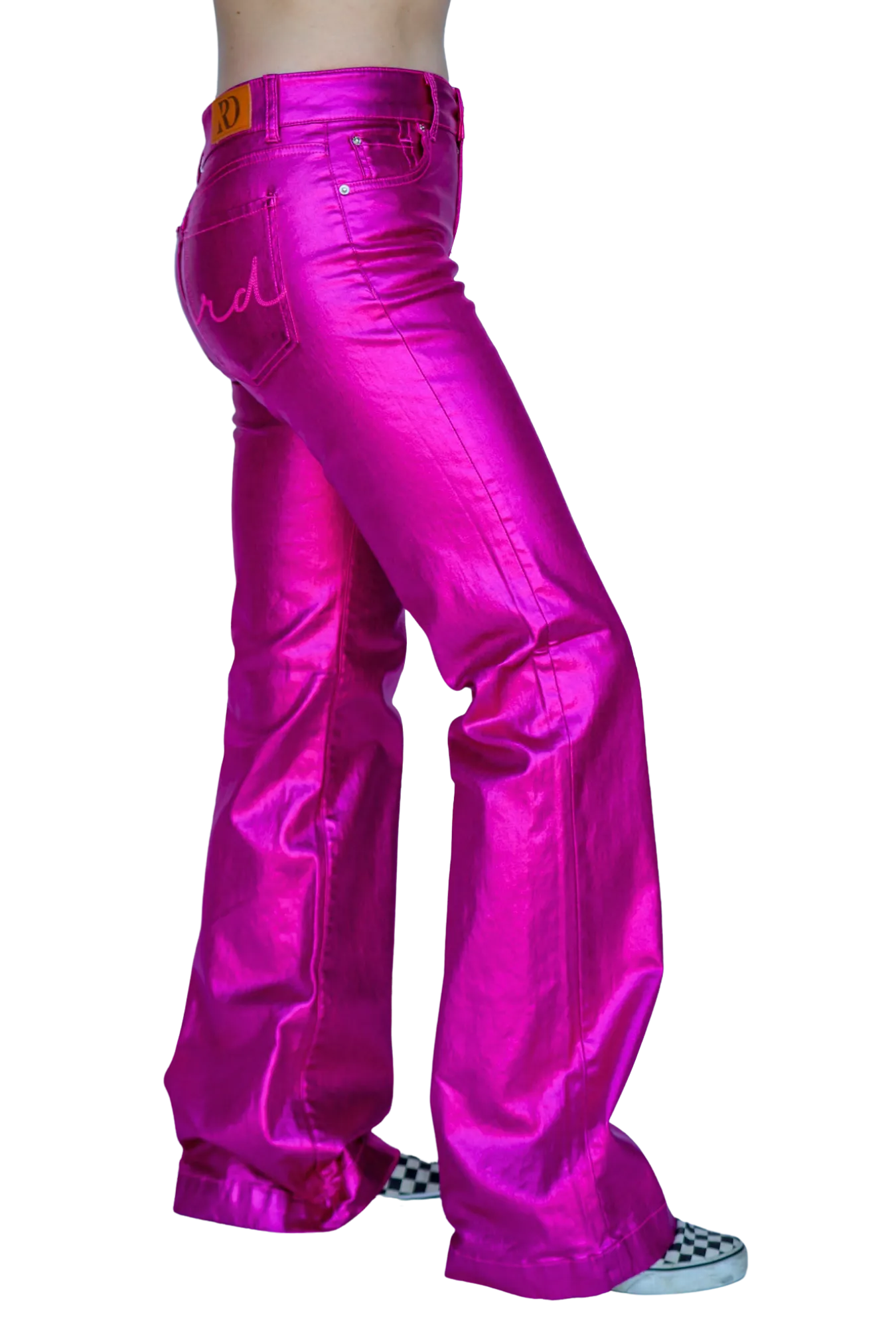 FUCHSIA METALLIC SIGNATURE TROUSERS