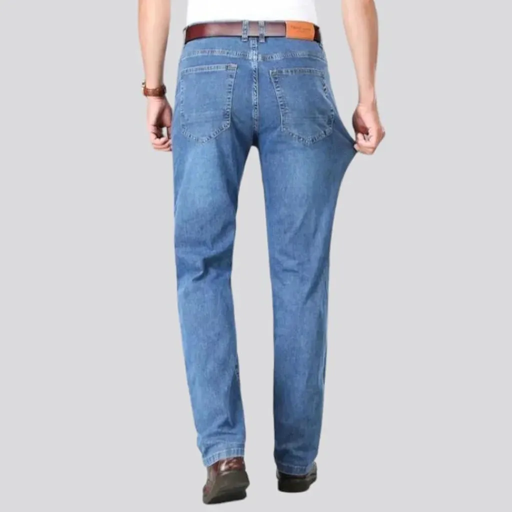 Furrowed tall men's waisted jeans