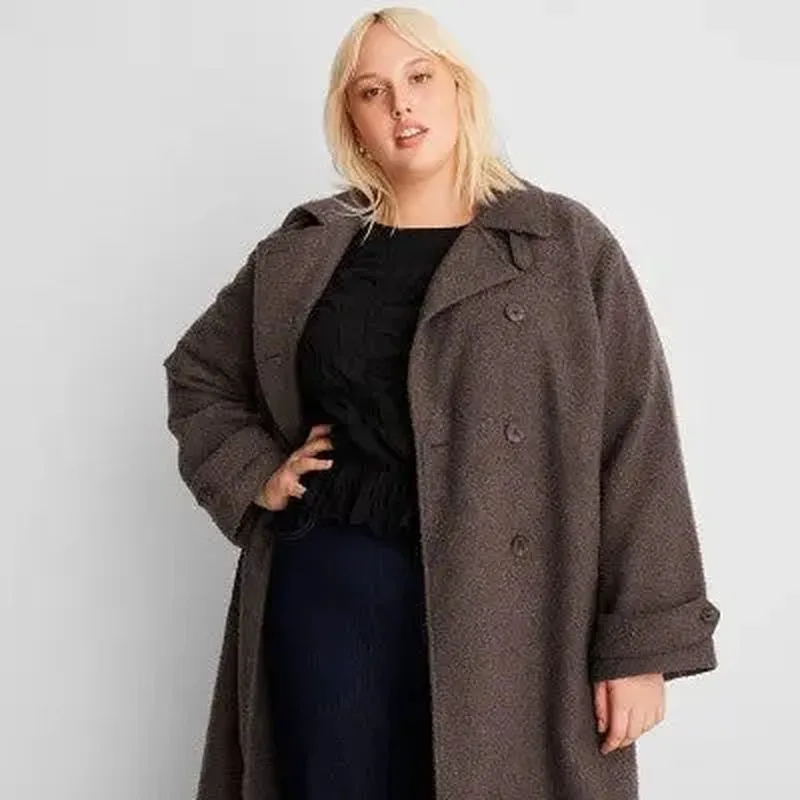 Future Collective with Reese Women's Notched Lapel Double Breasted Trench Coat