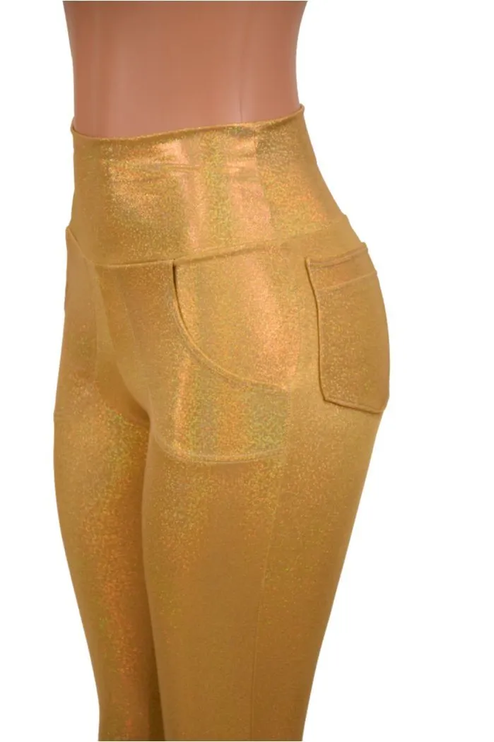 Gold Holographic Pocket Leggings