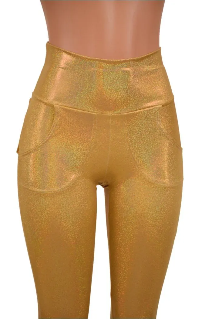 Gold Holographic Pocket Leggings