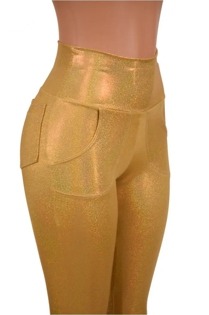 Gold Holographic Pocket Leggings