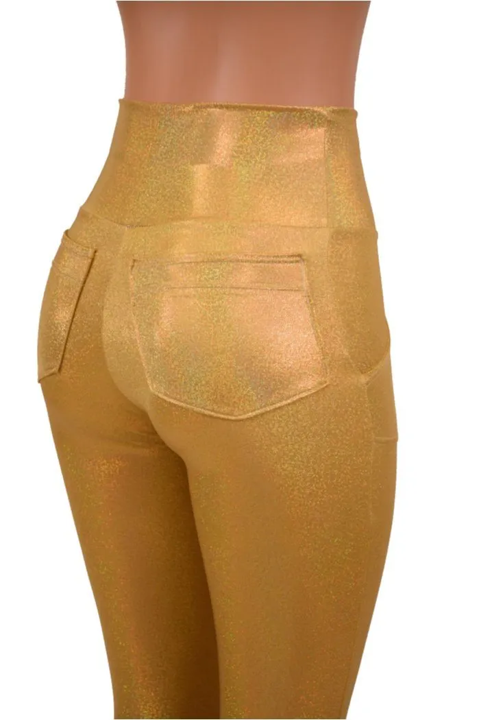 Gold Holographic Pocket Leggings