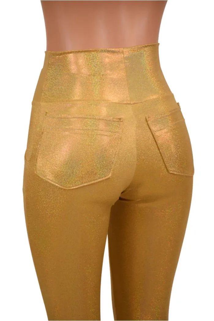 Gold Holographic Pocket Leggings