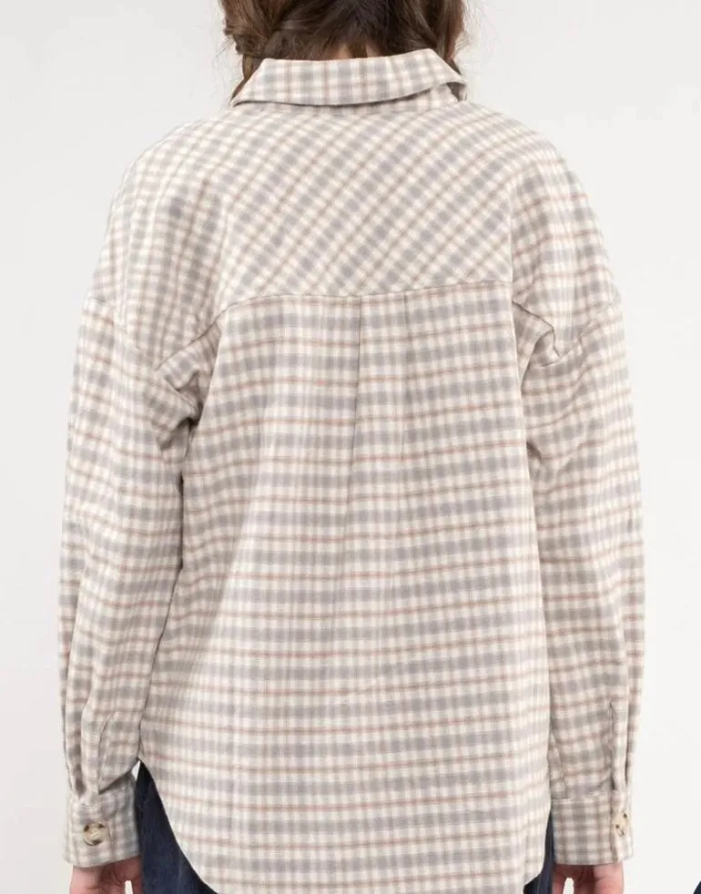 Gray plaid shacket