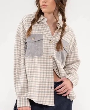 Gray plaid shacket