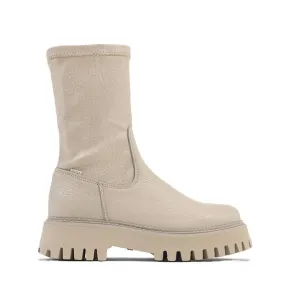 Groovy Stretch Winter White Chelsea Boots