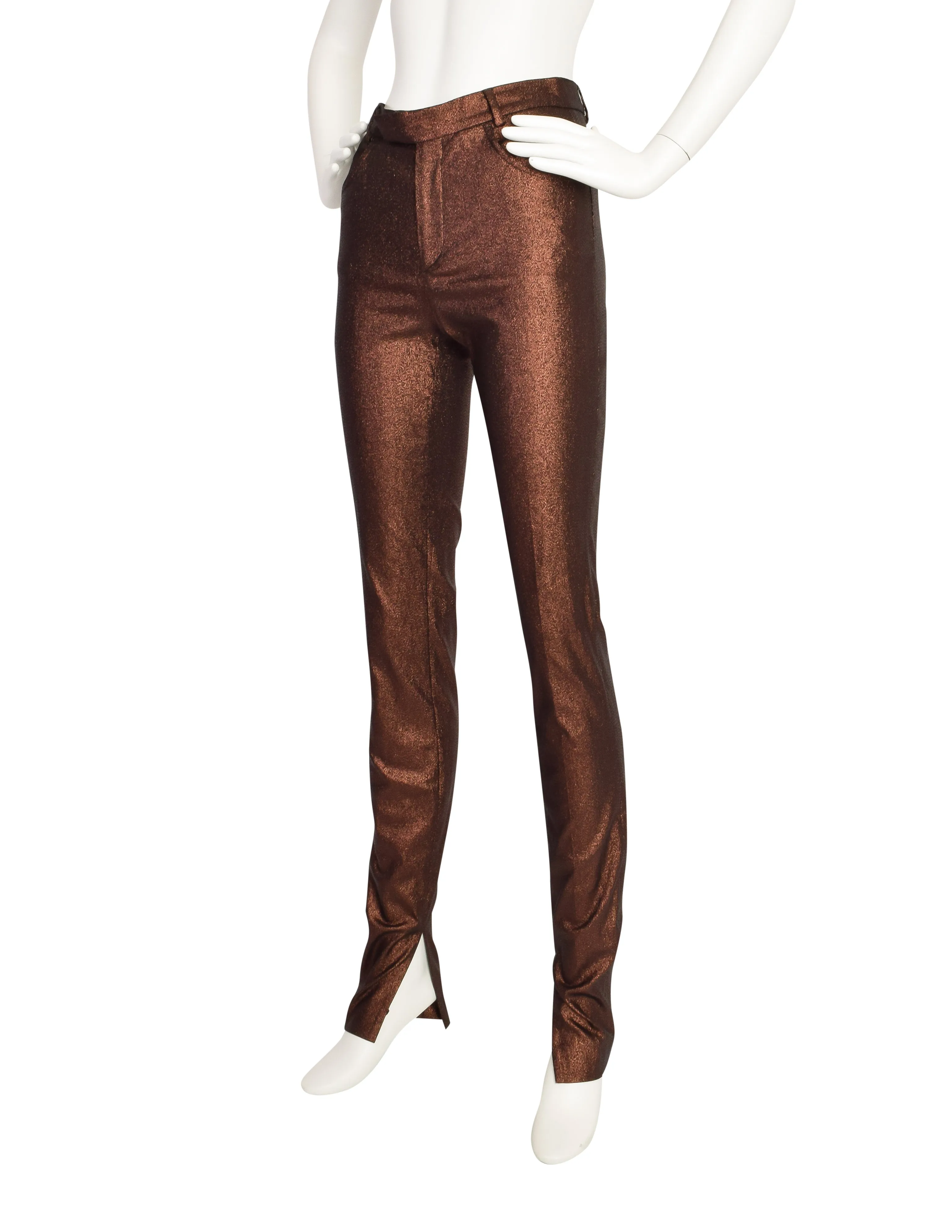 Gucci Vintage 1997 Tom Ford Era Copper Metallic Lurex Pants