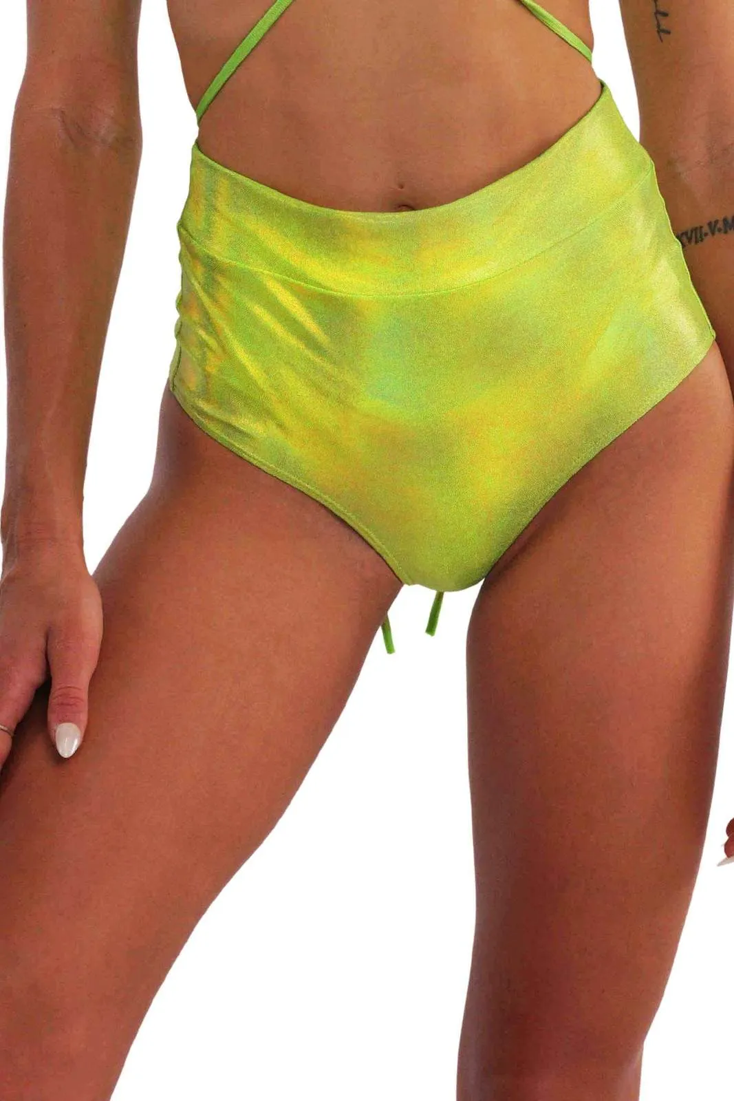 High Waisted Hot Pants - Limelight