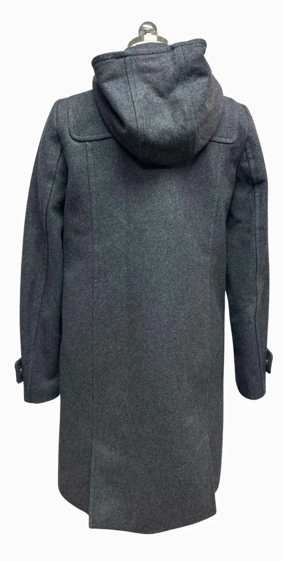 JCREW MELTON DUFFLE WOOL GRAY COAT SIZE 4 TALL