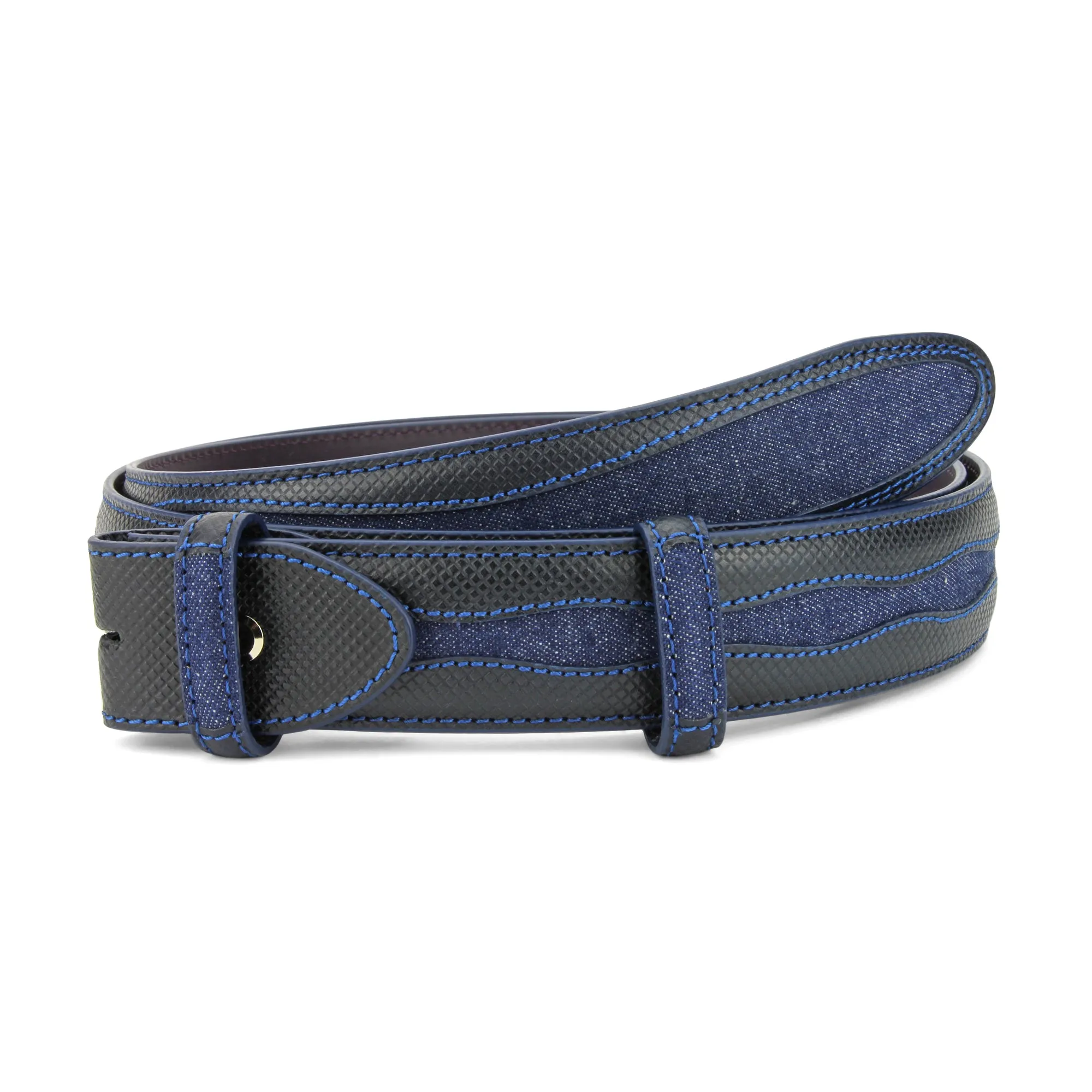 Jolson Burnished Denim Insert Belt Strap