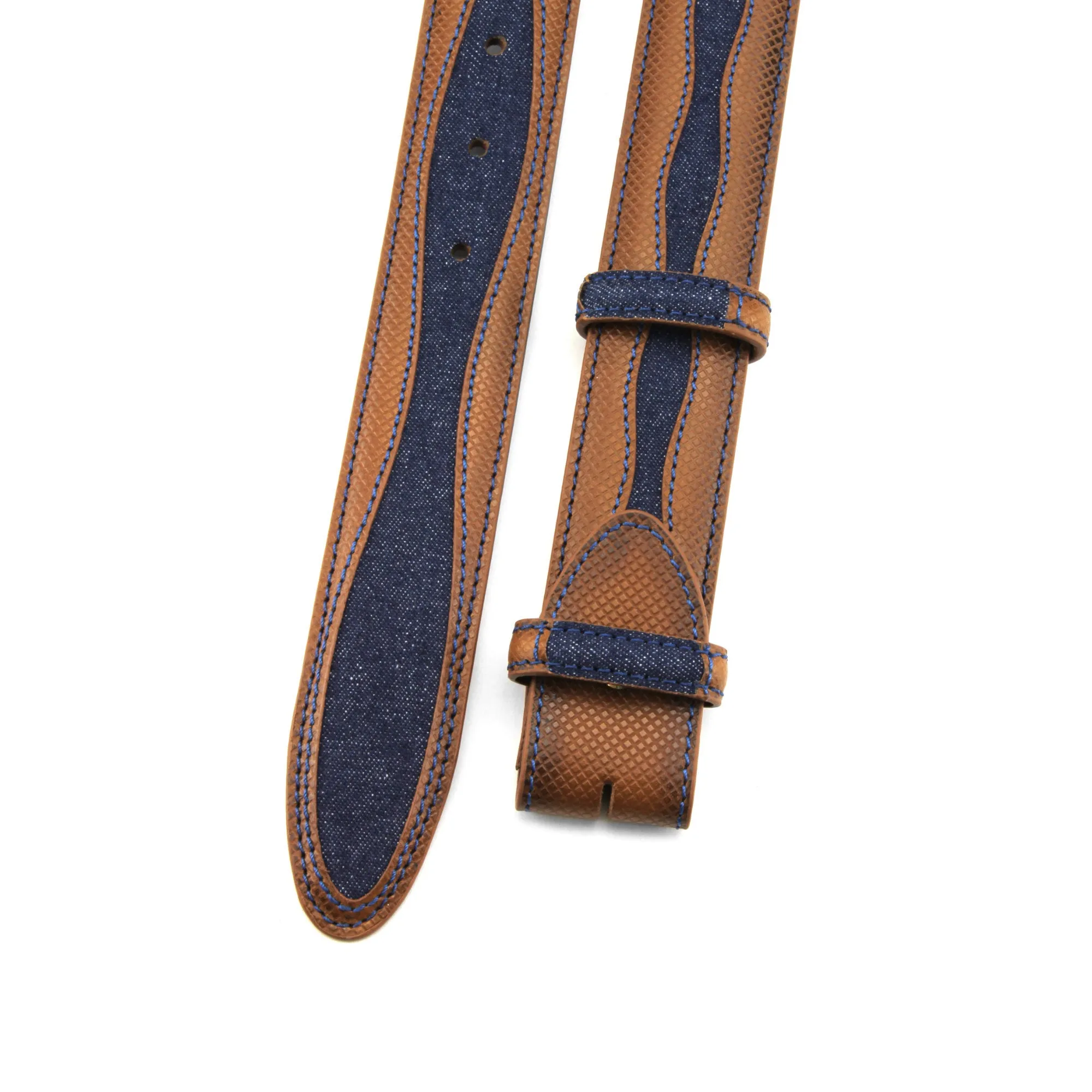 Jolson Burnished Denim Insert Belt Strap