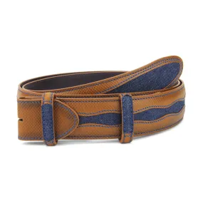 Jolson Burnished Denim Insert Belt Strap