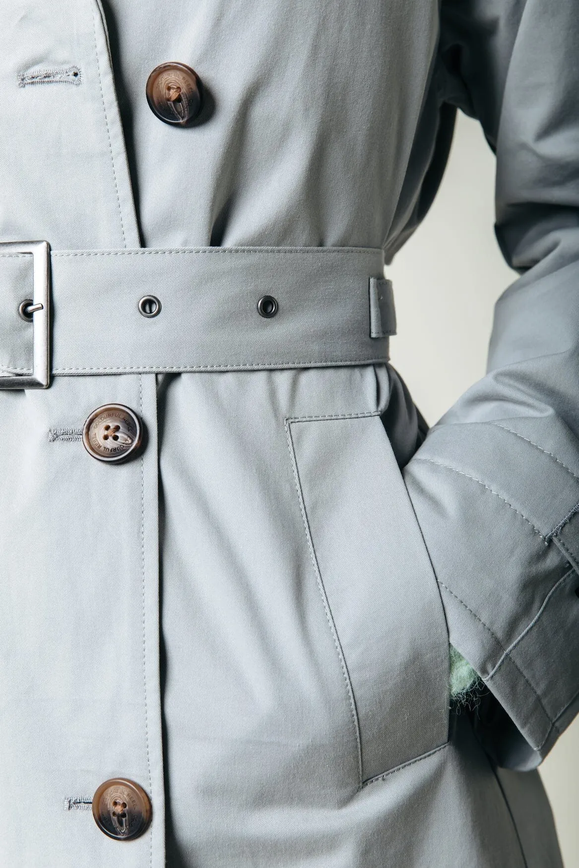 Kaia Branded Trenchcoat | Grey