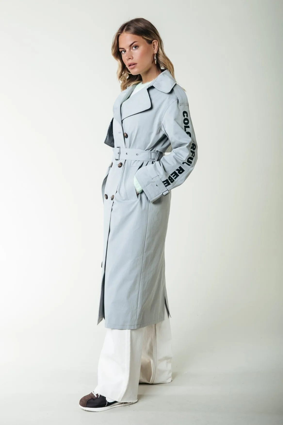 Kaia Branded Trenchcoat | Grey