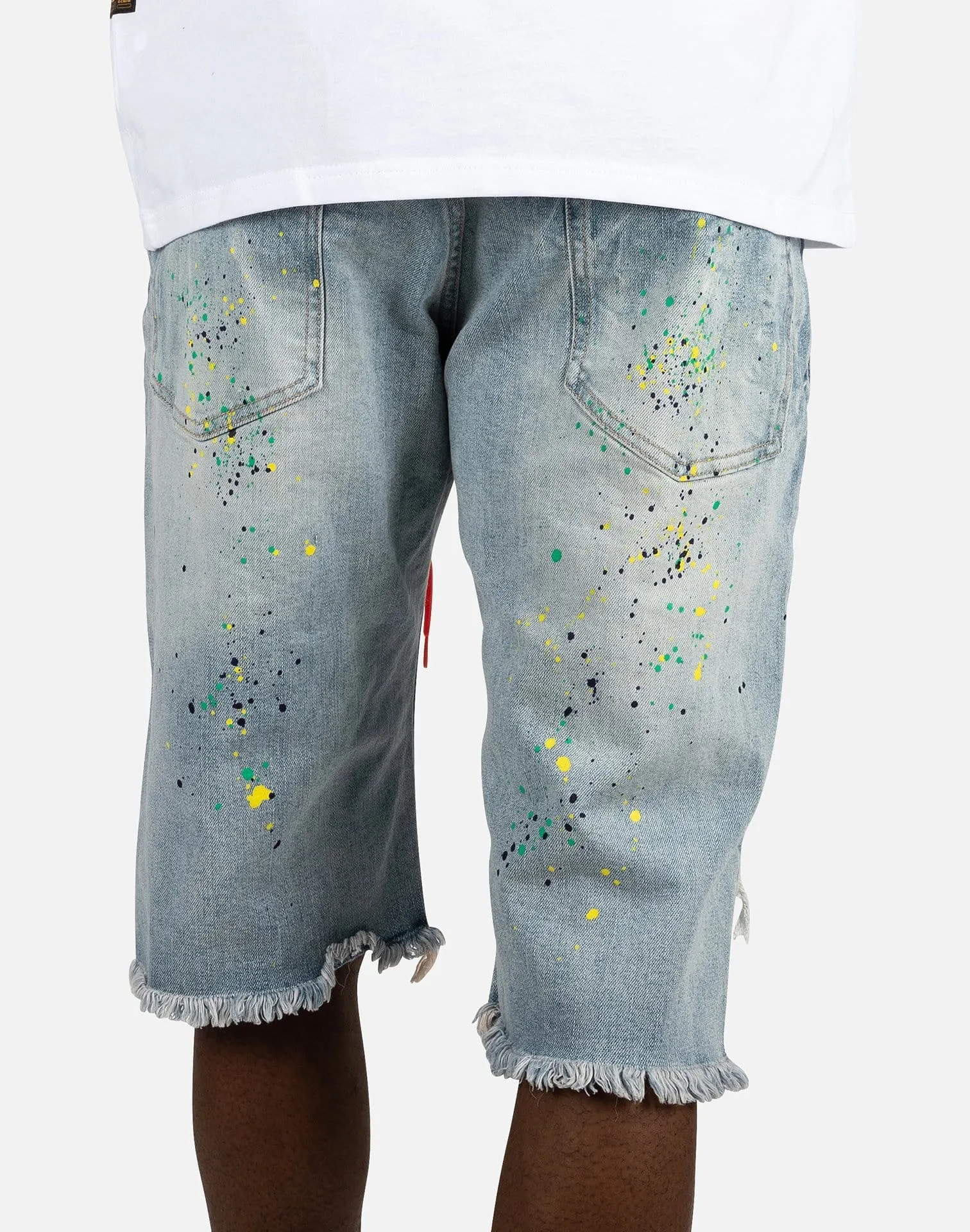 Kloud 9 Multi-Print Rip & Repair Jean Shorts