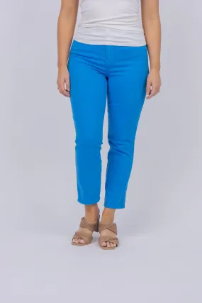 L'AGENCE Alexia H/R Crop Cigarette Pant in Neon Blue